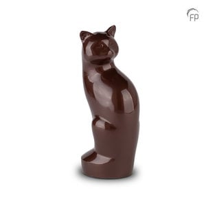 HU 262 Metal pet urn cat brown