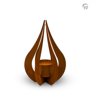 Sieben Design CST 001 M Weathering steel urn garden ornament Teardrop medium