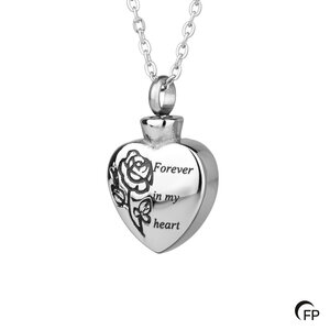 RS 008 Stainless steel ash pendant - Forever Rose