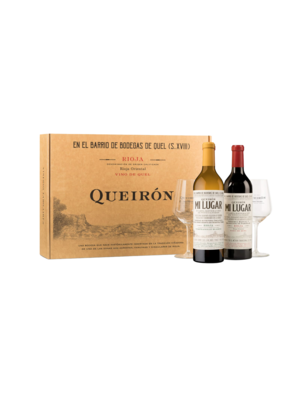 Conventioneel Queiron Mi Lugar Blanco en Tinto + 2 wijnglazen