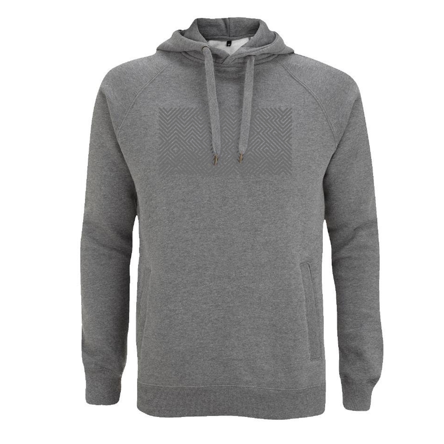 EMBROIDERED MAZE HOODIE MELANGE GREY - MOES Design