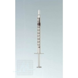 Injection syringe 1ml. w. dead space spike 3 piece