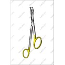 Mini Gillies Needle Holder - 10 cm / 4", Serration = 0.4 mm, Mini Profile, Left, TC GOLD