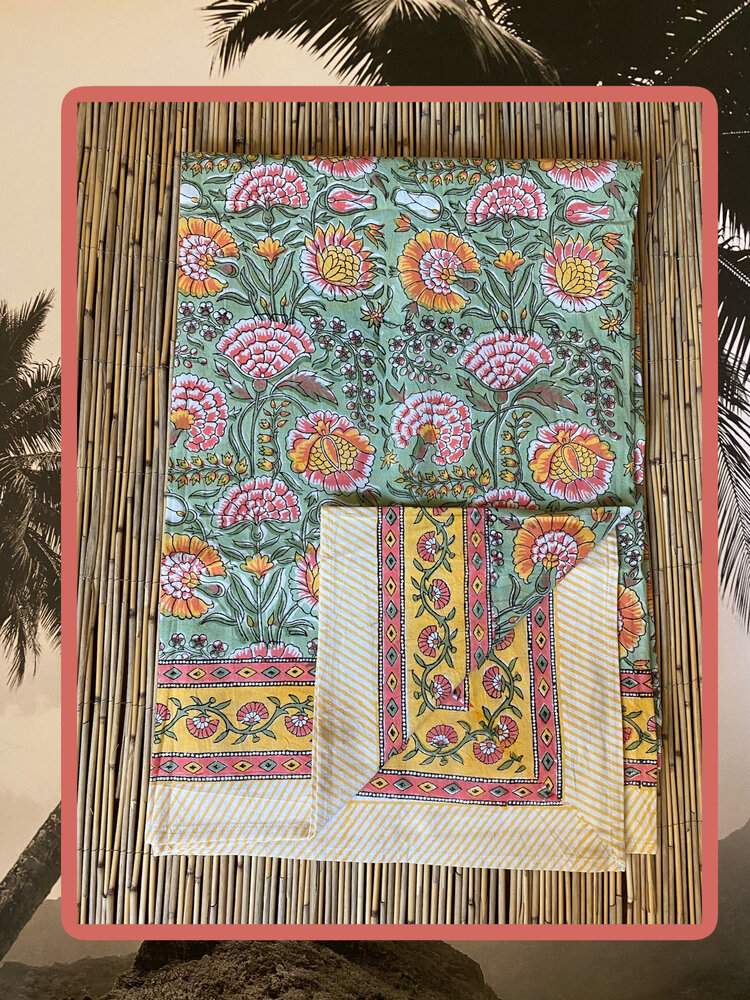 Floral pattern large tablecloth