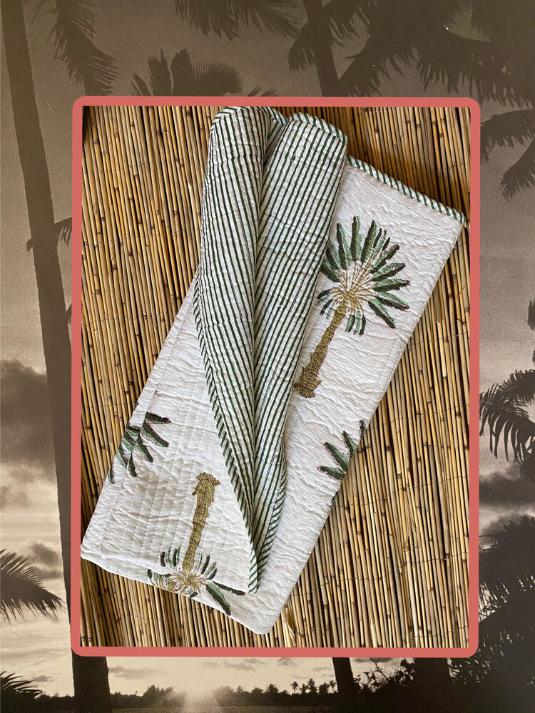 Palm pattern baby cuddle blanket