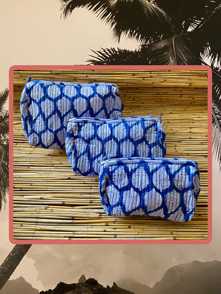 Blue floral all purpose bag set