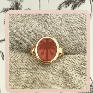 Carnelian Paradise palm signet 14 crt