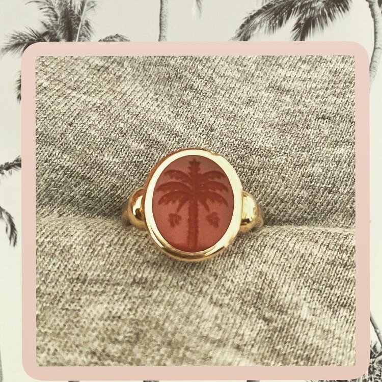 Carnelian Paradise palm signet 14 crt