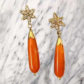 Sparkly coral dangle