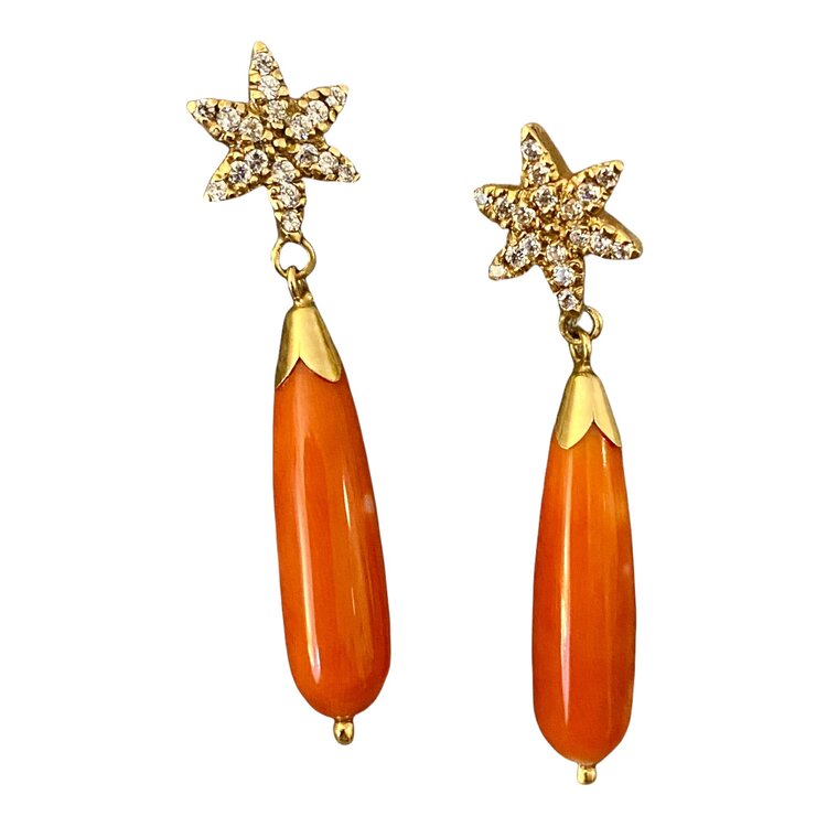 Sparkly coral dangle