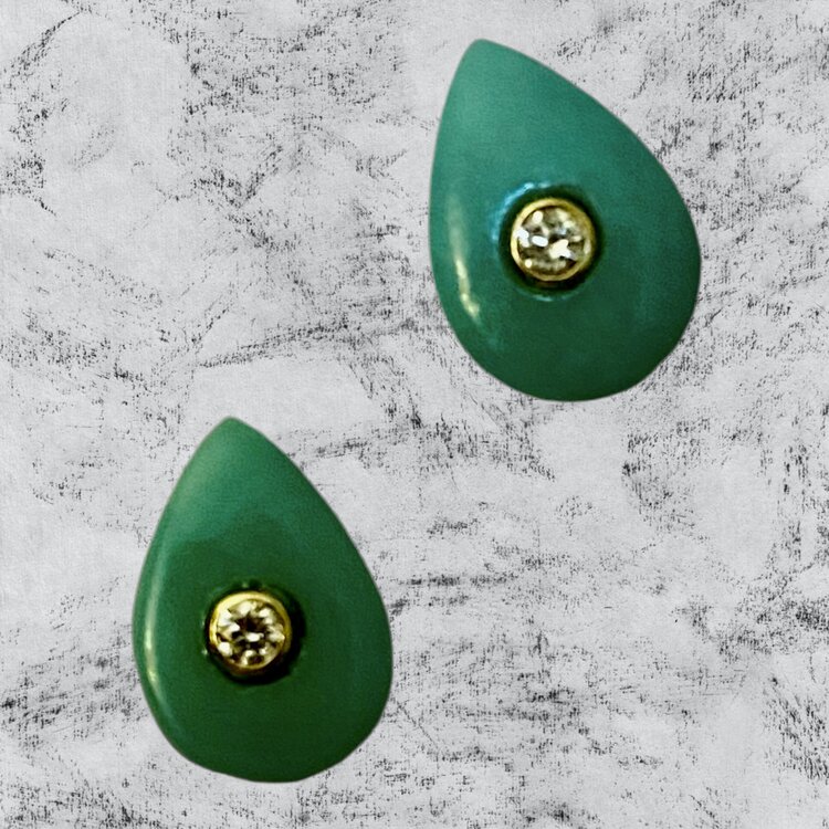 Turquoise diamond drop