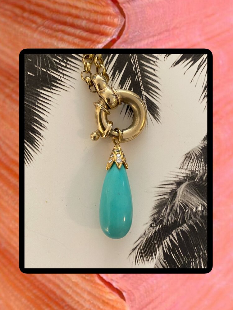 Turquoise Diamond Drop