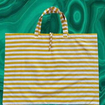Yellow stripe tote beach bag 100% cotton Yellow stripe tote beach bag 100% cotton