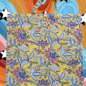 Large floral tote beach bag 100% cotton Large floral tote beach bag 100% cotton