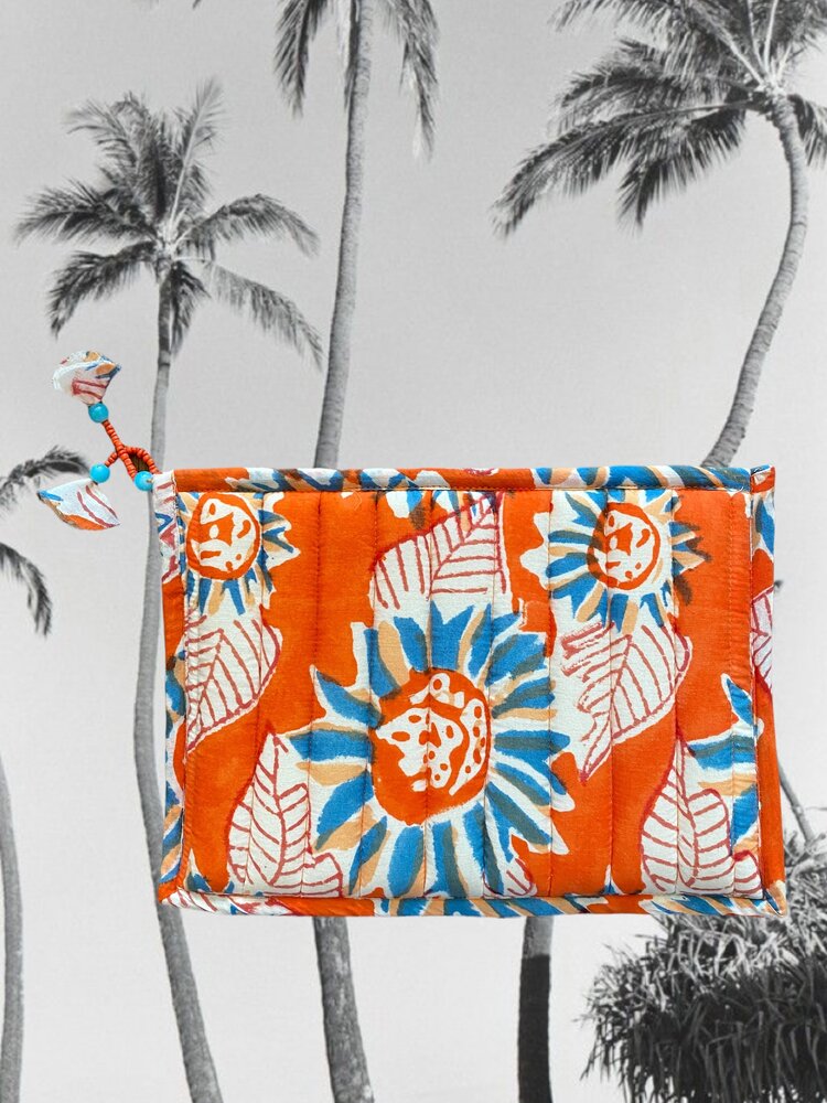 Floral padded cotton multipurpose bag