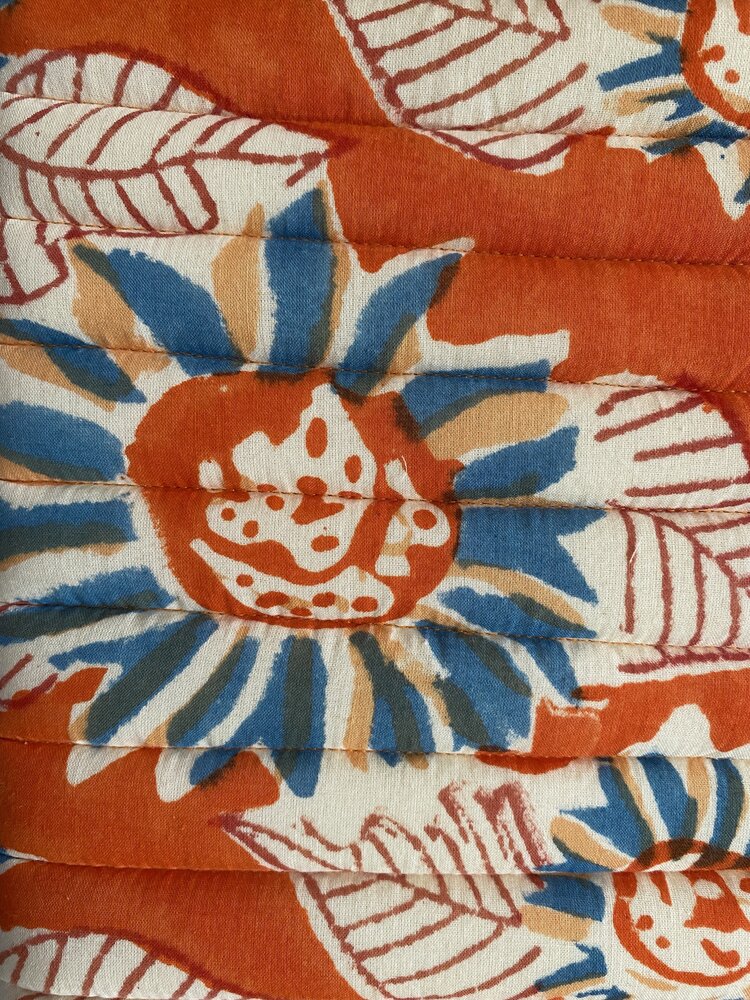 Floral padded cotton multipurpose bag