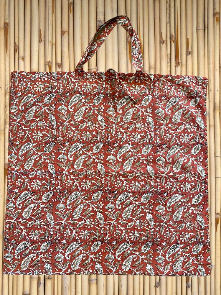 Large bordeaux floral tote beach bag