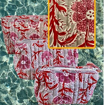 100% cotton Floral toiletry bags 3 pcs 100% cotton Floral toiletry bags 3 pcs