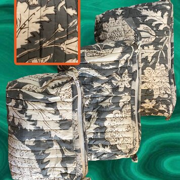 Floral toiletry bag 3 pcs 100% cotton Floral toiletry bag 3 pcs 100% cotton