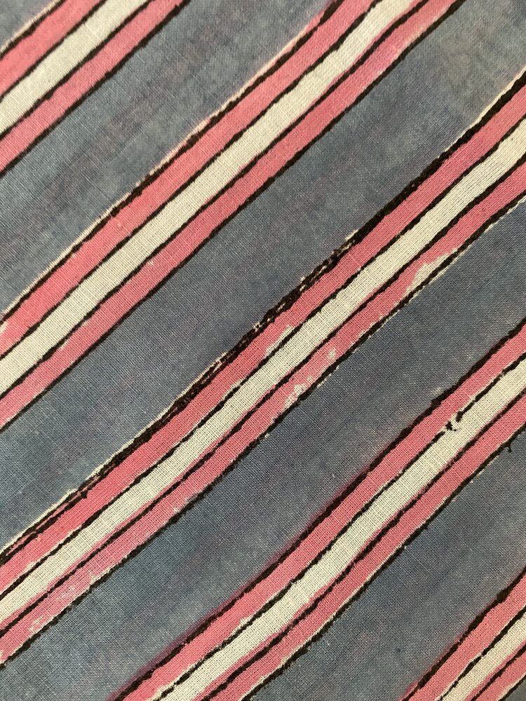 Bathrobe stripe blue |pink 100% cotton