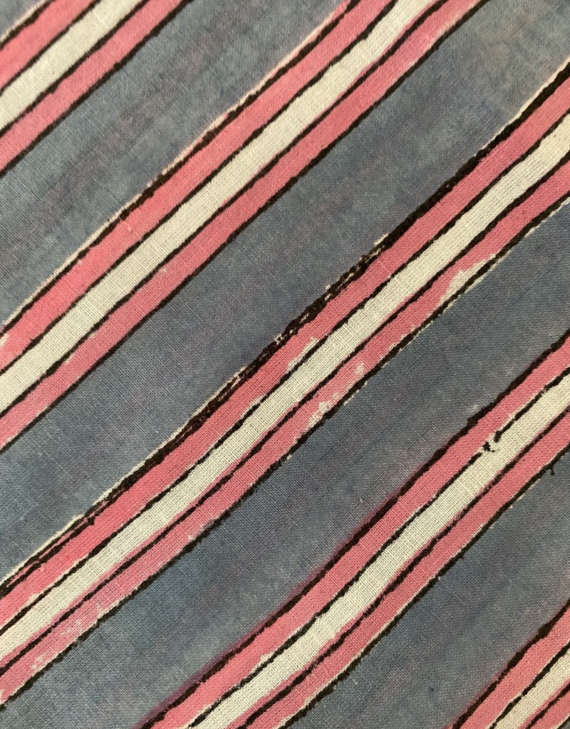 Bathrobe stripe blue |pink 100% cotton