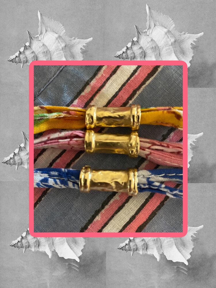 Floral busty bead tube bracelet