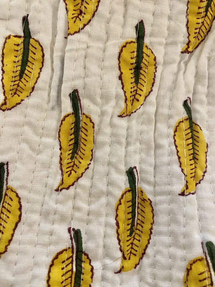 Floral toiletry bag yellow white