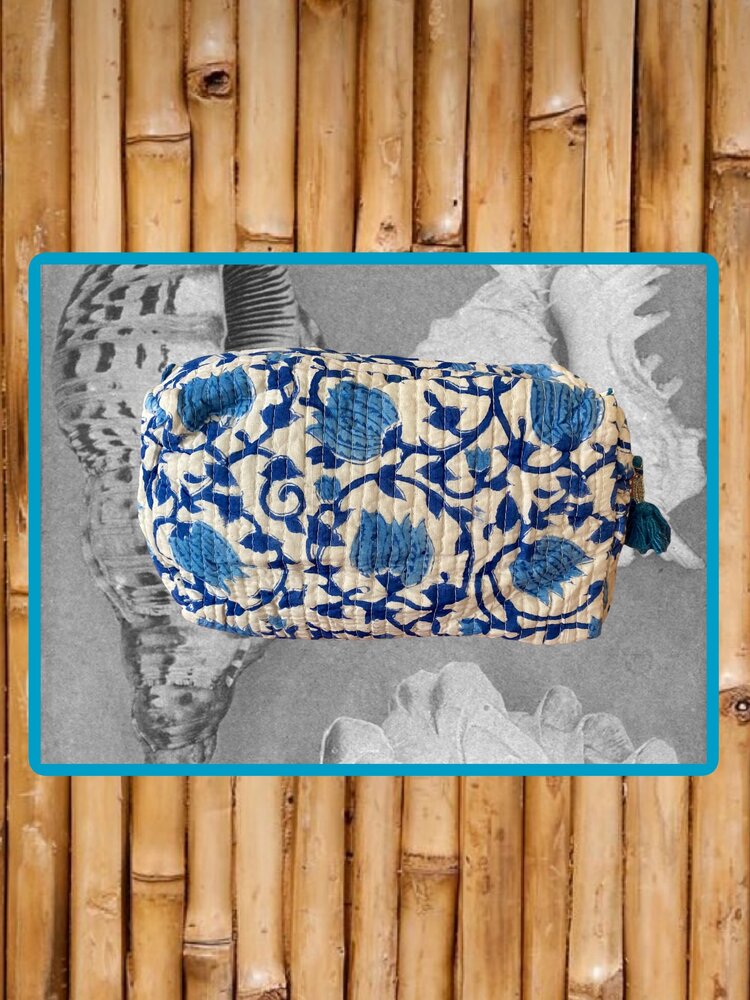 Floral toiletry bag 100% cotton