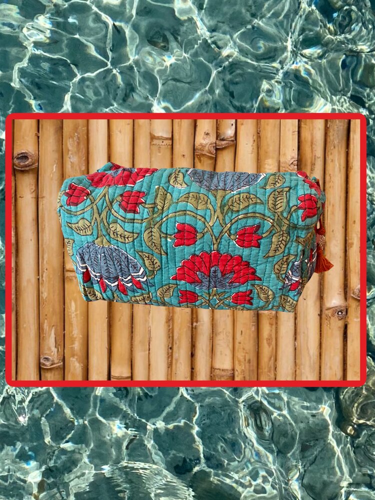 Floral toiletry bag 100% cotton