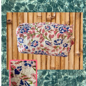 Floral toiletry bag 100%cotton Floral toiletry bag 100%cotton