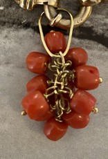 Bunch of coral beads 18 crt gold setting