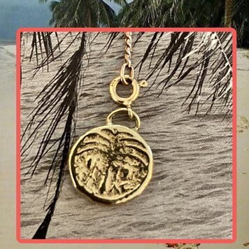 massive chunky ancient date palm coin 14crt