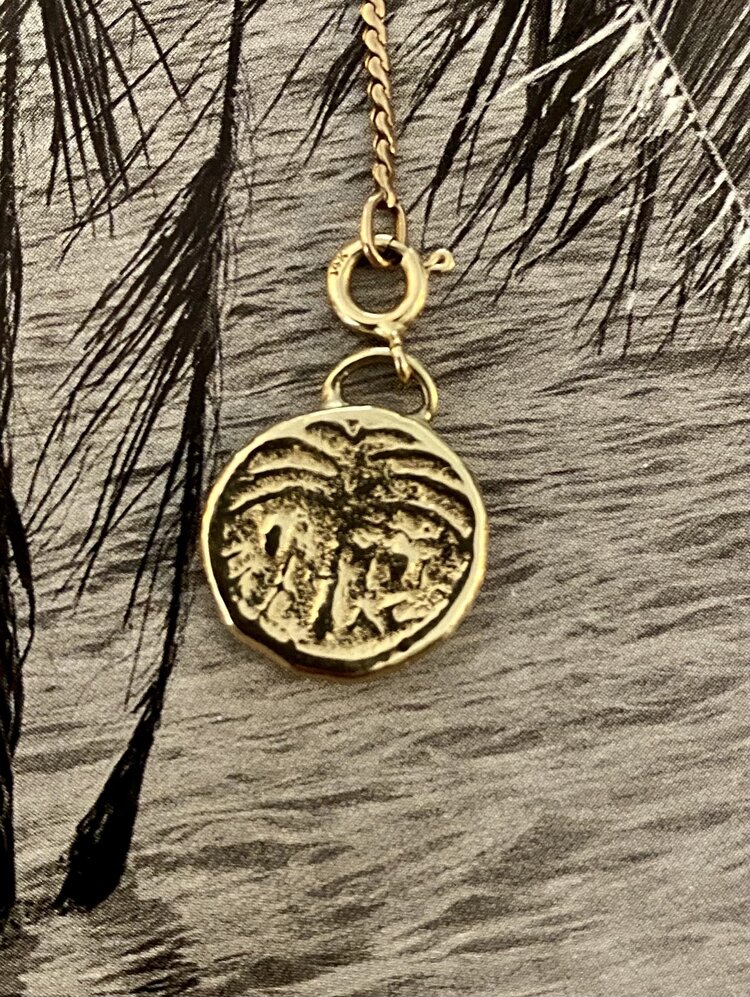 massive chunky ancient date palm coin 14crt