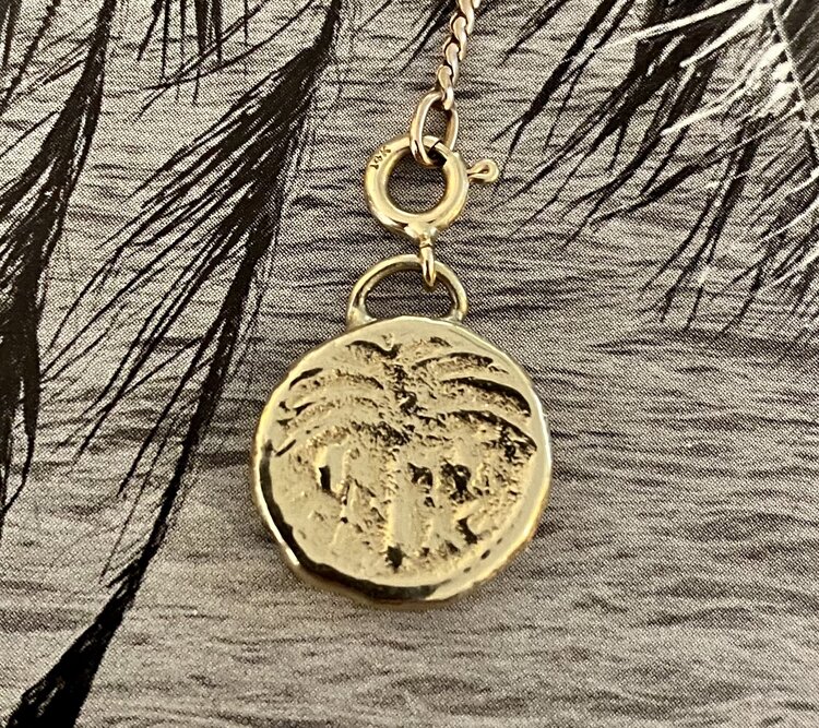 massive chunky ancient date palm coin 14crt