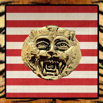 Sacred tiger ring massive 14 crt gold