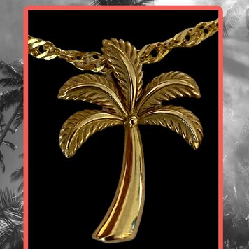 Large palm slide charm 14 crt
