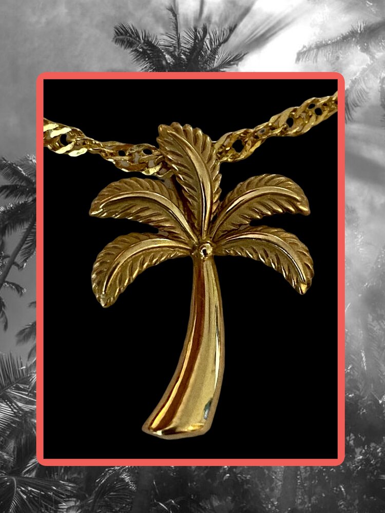 Large palm slide charm 14 crt