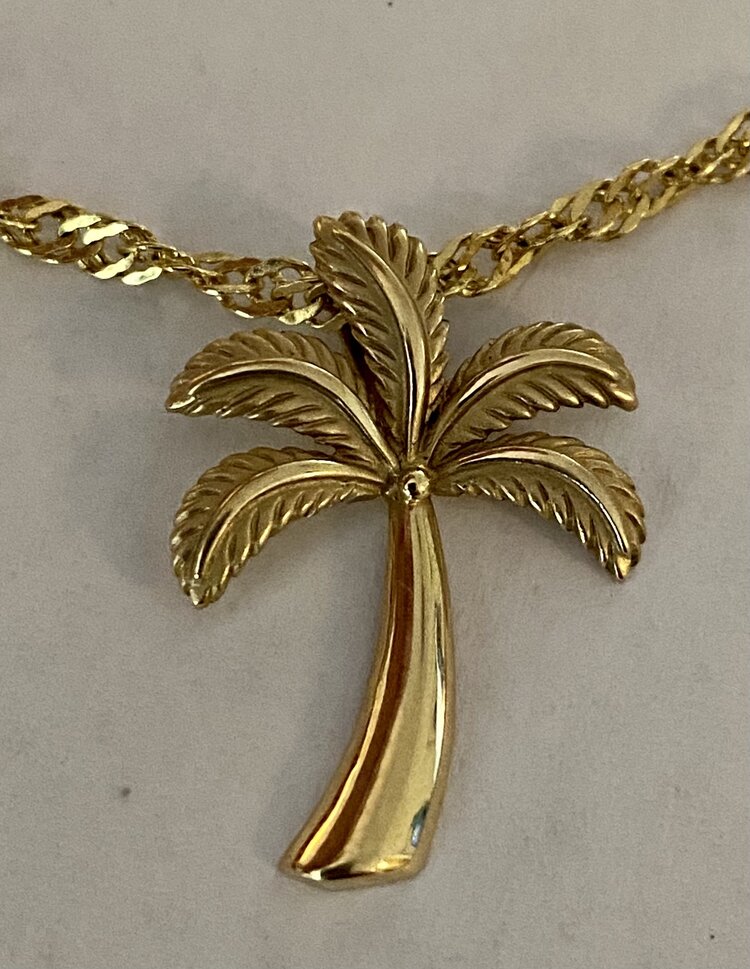 Large palm slide charm 14 crt