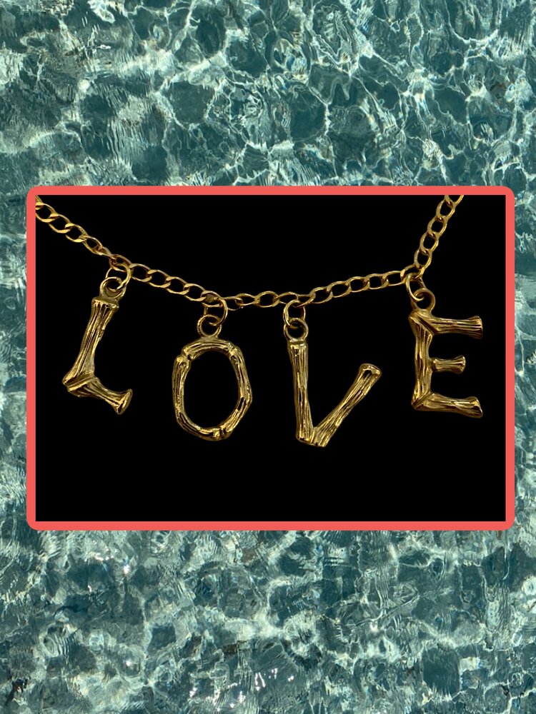 Bamboo Love necklace 14 crt