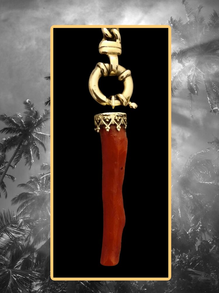 Unpolished Coral branch 14 crt gold