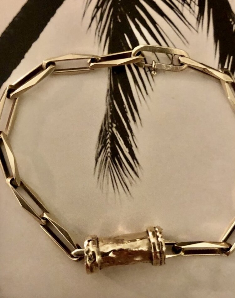 Busty bead tube massive 14 crt gold