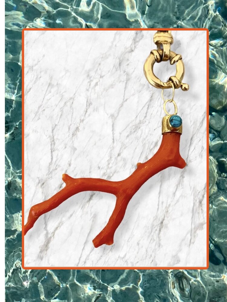 Unpolished coral branch with coral