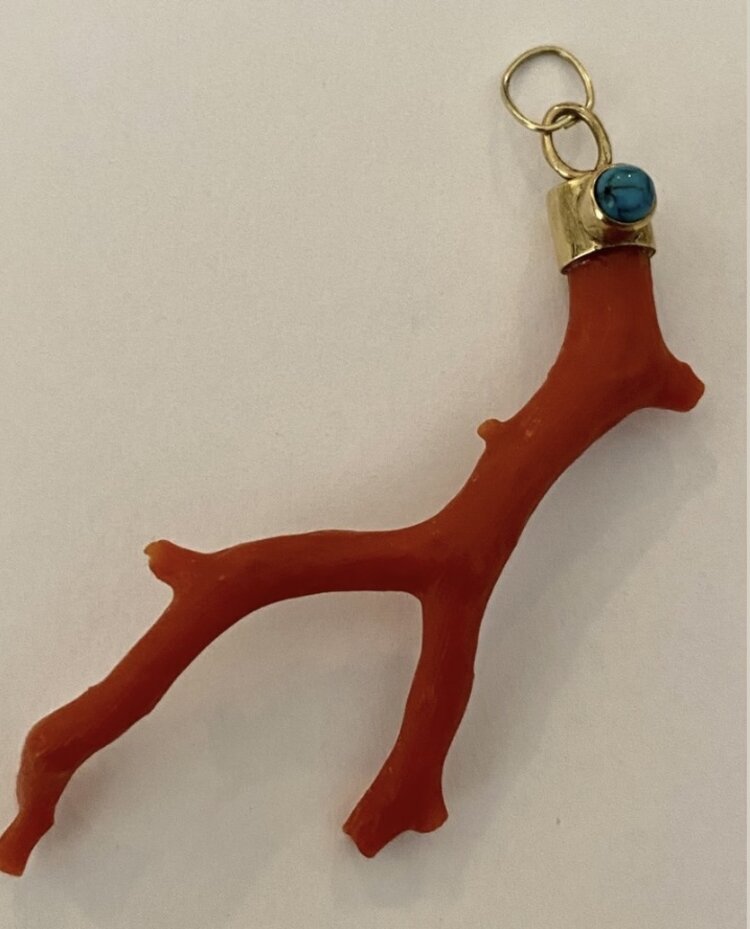 Unpolished coral branch with coral