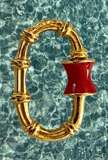 Bamboo red emaille charm lock/holder