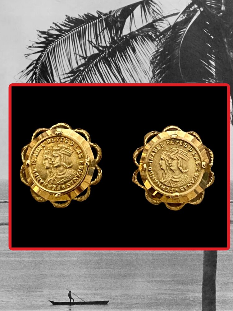 Golden coin studs