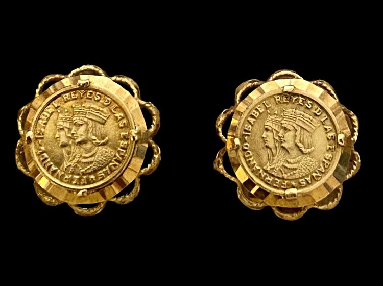 Golden coin studs