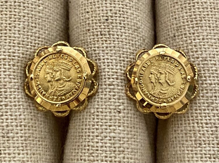Golden coin studs