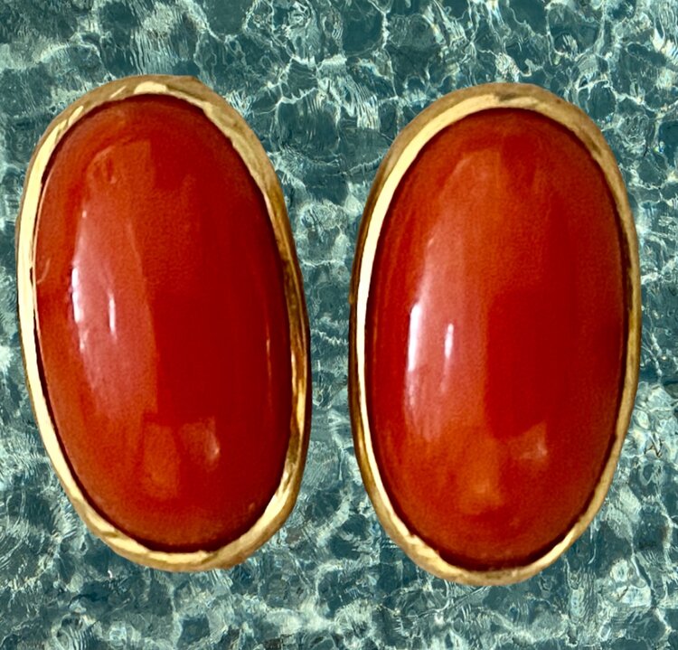 Coral stud earrings