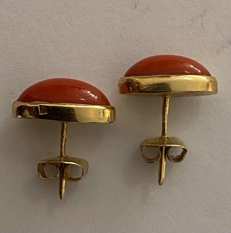 Coral stud earrings