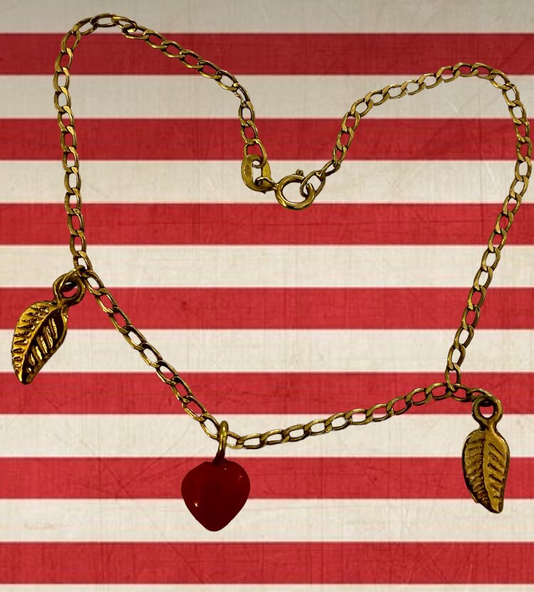 Jasseron coral heart leaf bracelet 14 crt